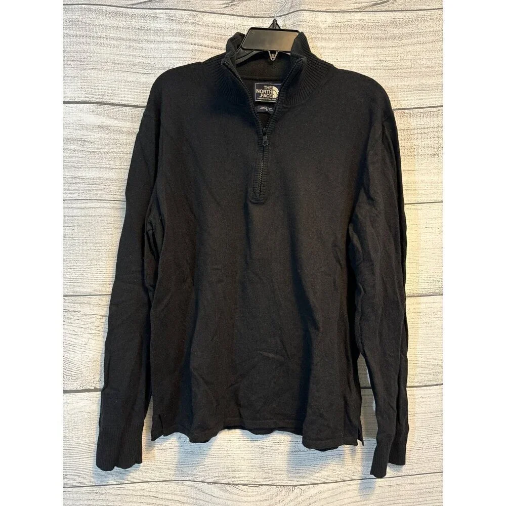 The North Face Mens Black 1/4 Zip Pullover Sweater Size M